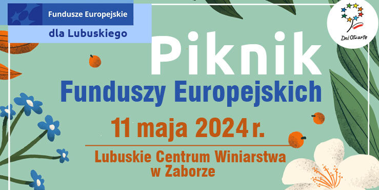 Zapraszamy 11 maja do Zaboru na Piknik Funduszy Europejskich w ramach DOFE