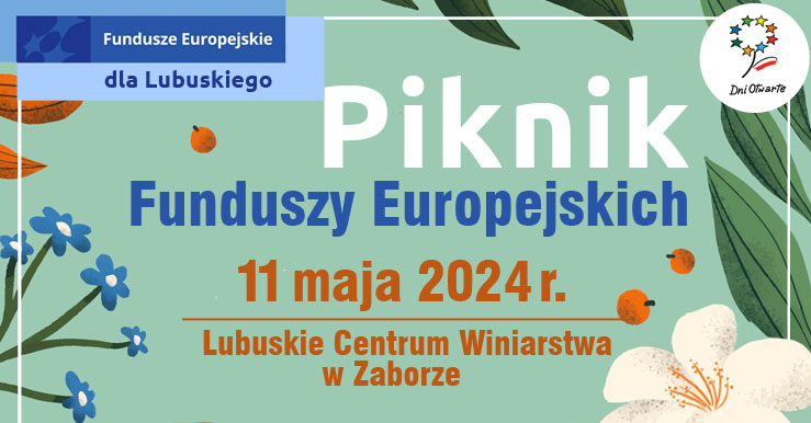 Zapraszamy 11 maja do Zaboru na Piknik Funduszy Europejskich w ramach DOFE